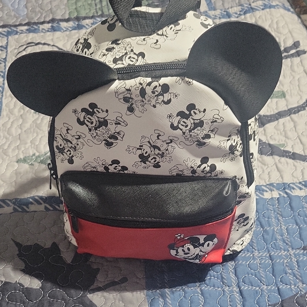 Disney Mickey Mouse Kids Backpack - Black, White, and Red